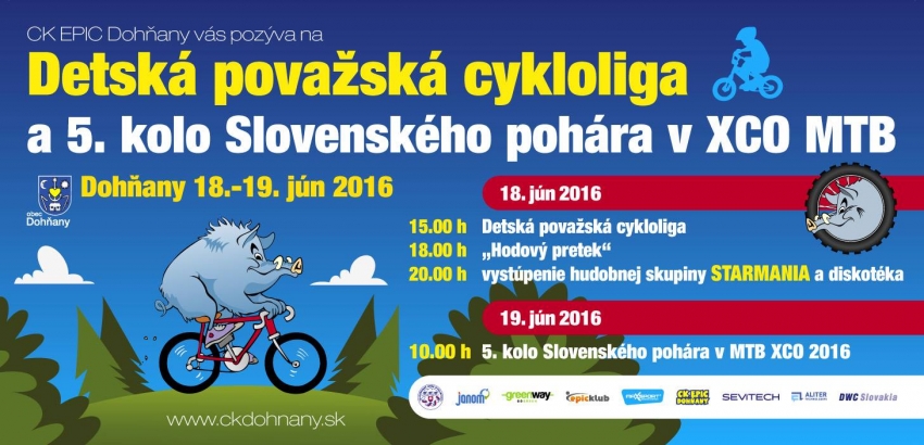 Detská považská cykloliga 18.6.2016 a Slovenský pohár v MTB XCO 19.6.2016